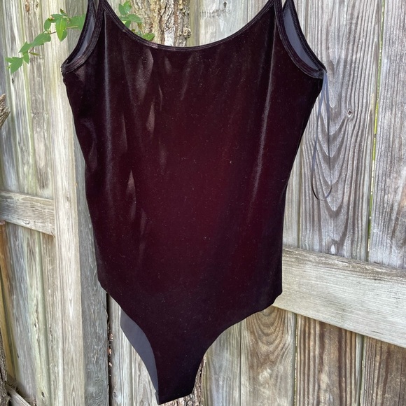 Zara Black Velvet Bodysuit Scoop Neck - Picture 2 of 4